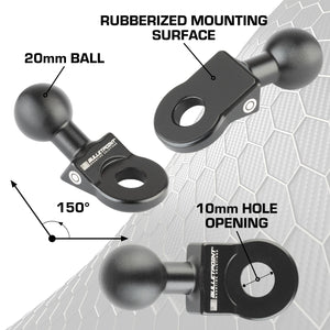 Aluminum Angled Bolt Mount with Integrated 20mm Ball