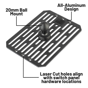 Auxbeam 12 Gang Switch Panel Mount with 20mm Ball