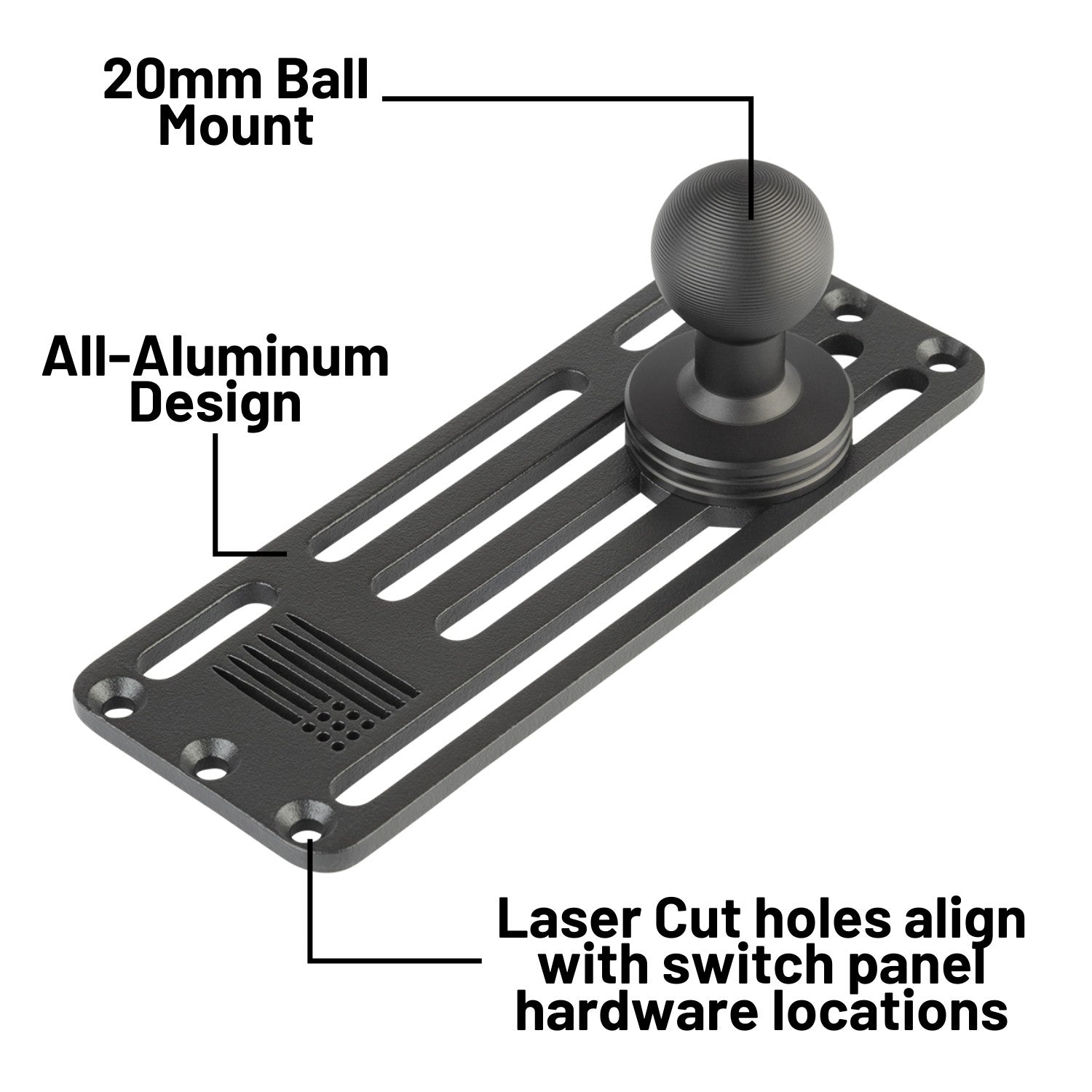 Panel Mount Instrument Auxbeam + Bulletpoint 8 Gang Switch Panel Mount with 20mm Ball ...
