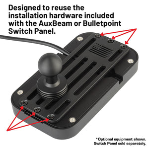 Auxbeam + Bulletpoint 8 Gang Switch Panel Mount with 20mm Ball