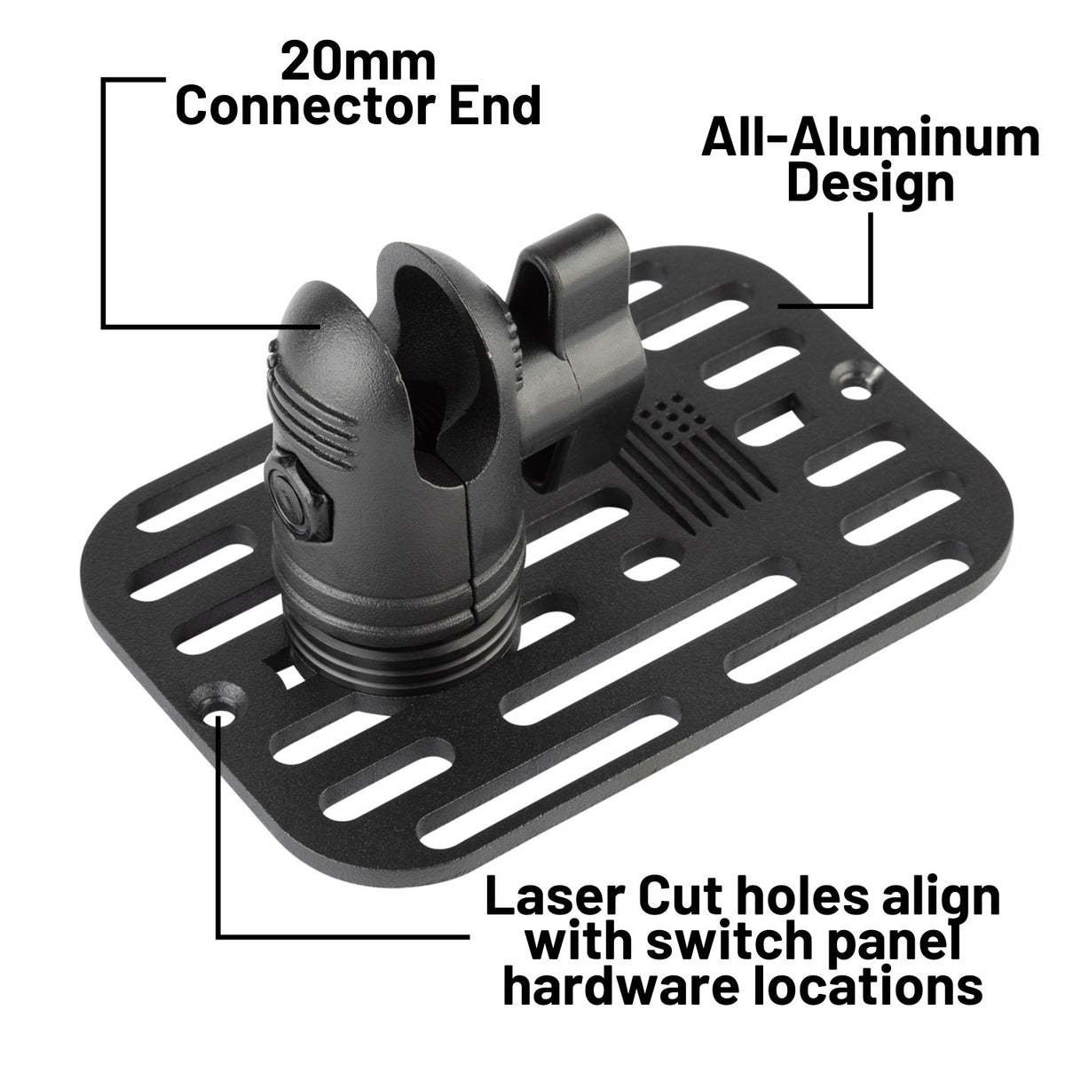 Auxbeam 6 Gang Switch Panel Mount with 20mm Connector Nubby Edition