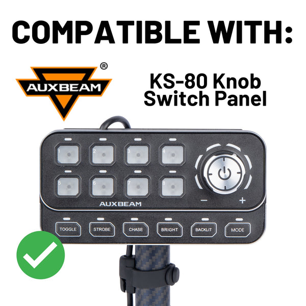 Auxbeam RGB Series 8 Gang RA80 XL + KS-80 Switch Panel Mount with