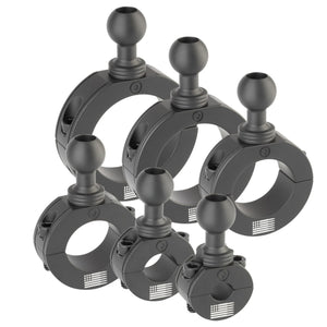 Aluminum Bar Clamp Mounts with 20mm Ball (various sizes)