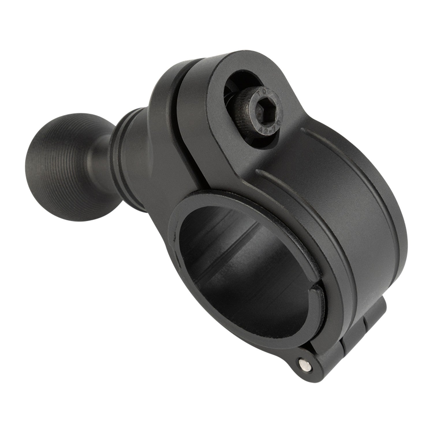 Aluminum Bike Clamp Mount with 20mm Ball – Fits Various Bar Sizes with included Bushings