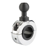 Multi-Size Chrome Bar Clamp with 20mm Ball compatible with 7/8" to 1.25" Bars