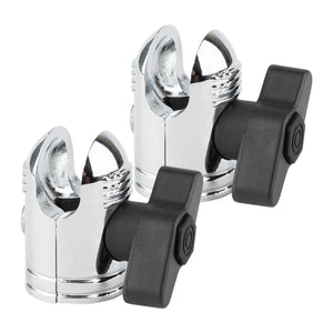 Pair of Chrome Anti-Theft 20mm Connector Ends - Tamper-Proof Security for Device Holders