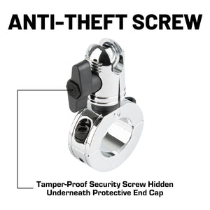 Chrome Bar Clamp Mounts with 20mm Anti-Theft Connector End Nubby Edition (various sizes)