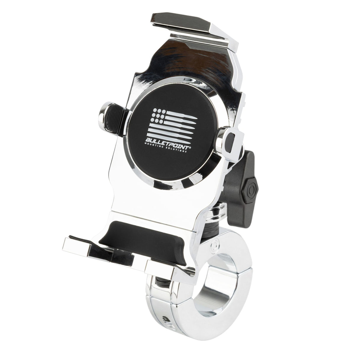 Motorcycle Handlebar Low-Profile Phone Mount - Chrome Finish