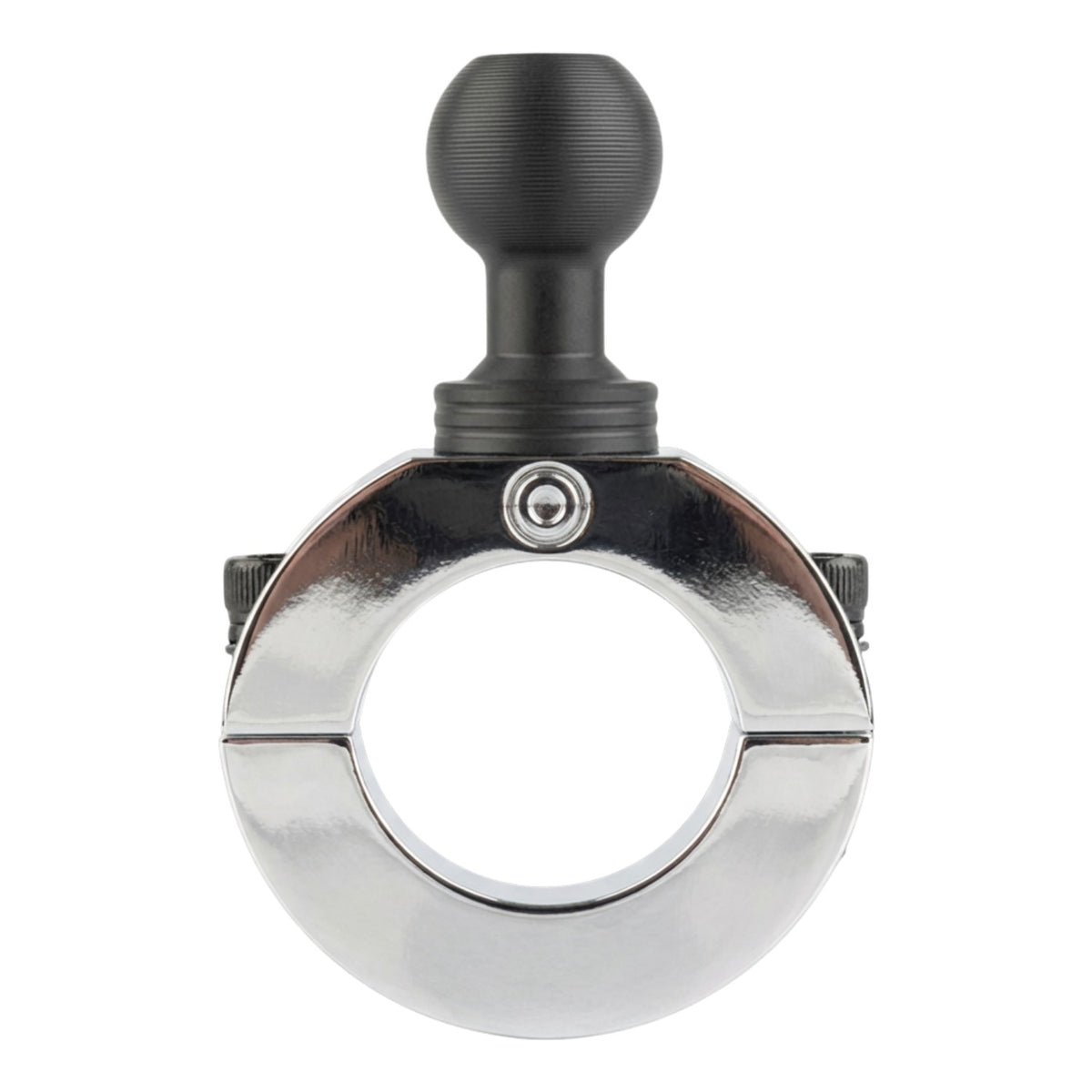 Multi-Size Chrome Bar Clamp with 20mm Ball compatible with 7/8&quot; to 1.25&quot; Bars