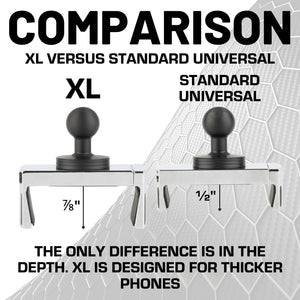 Chrome XL Universal Phone Mount Holder for Oversized Bulky Cases with 20mm Ball Mount