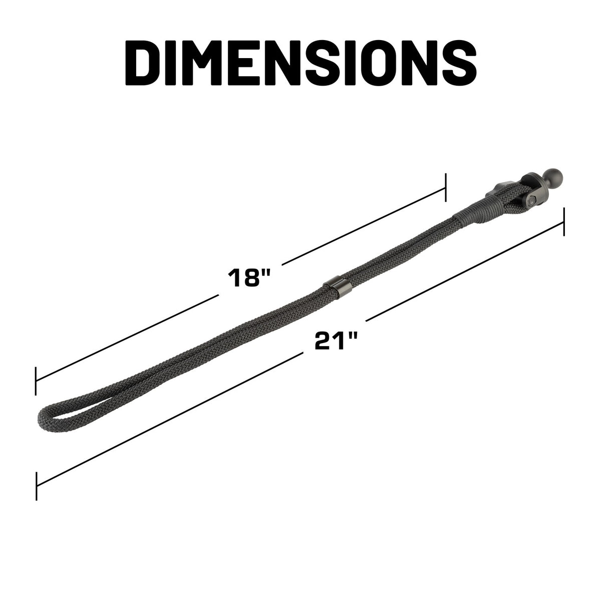 Cowboy Hat Holder Rope &amp; Cinch with 20mm Ball Mount