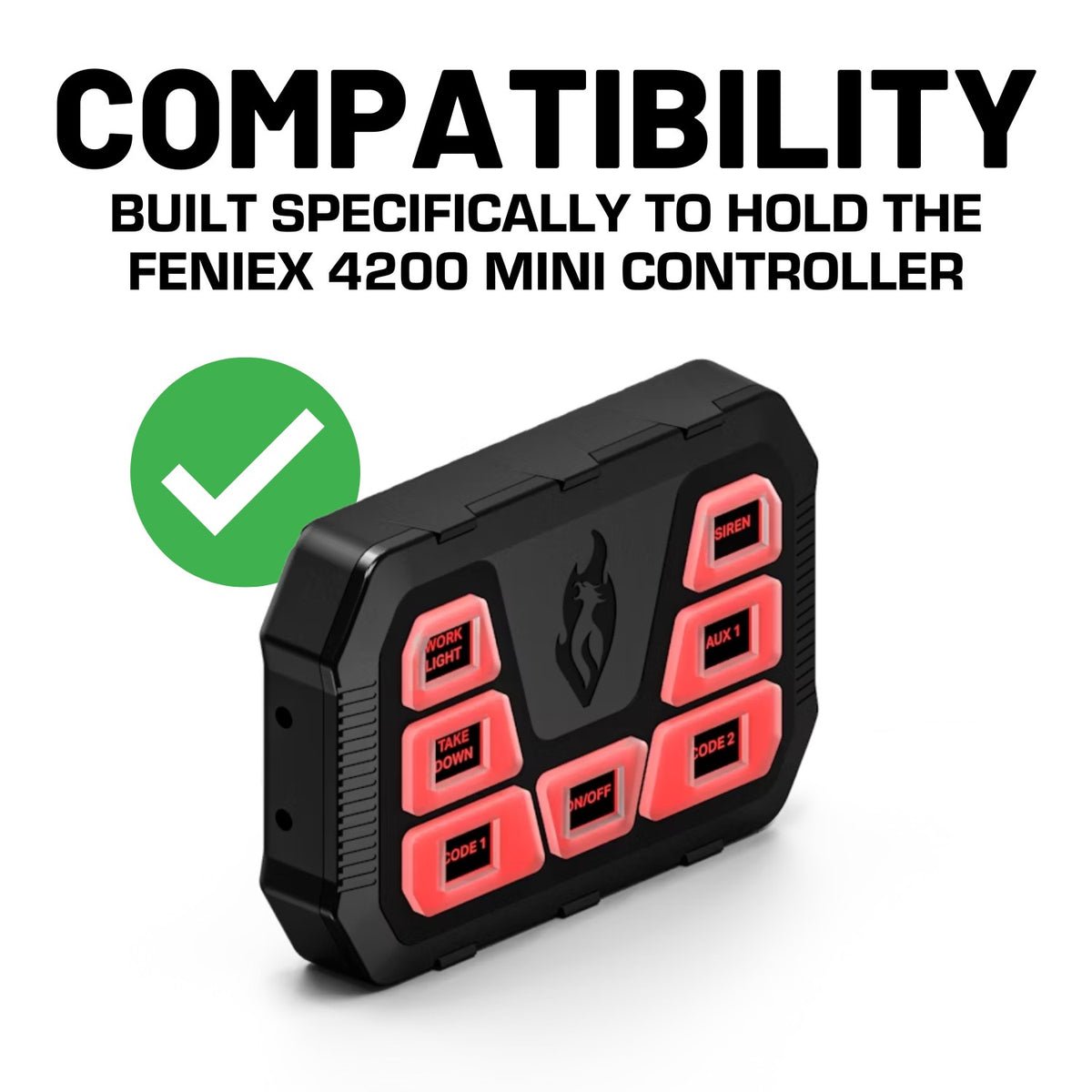 Feniex 4200 Mini Controller Mount with 20mm Connector End Nubby Edition