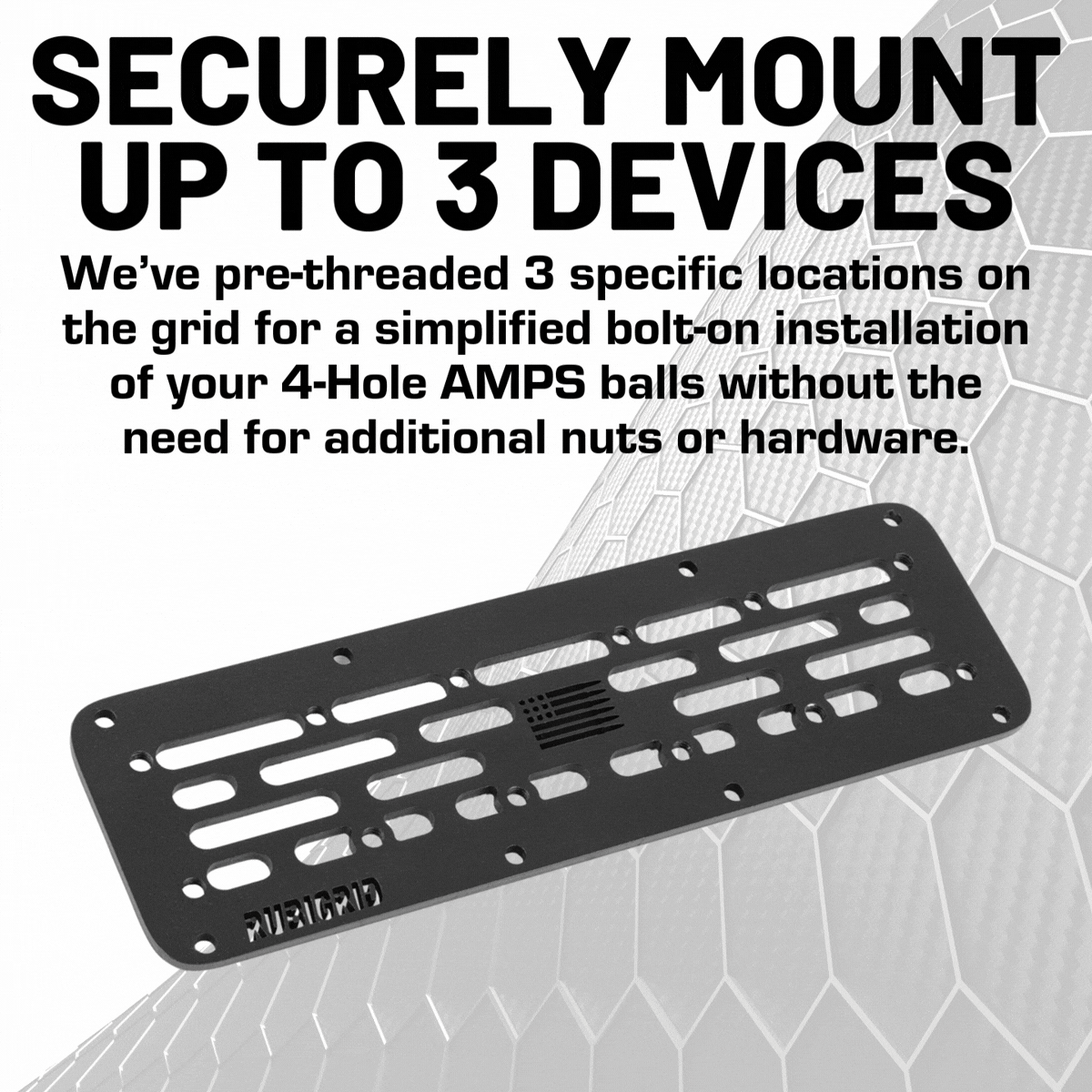 RubiGrid® 2009+ Ford E-Series Multi-Device Metal Dash Mount Phone Holder