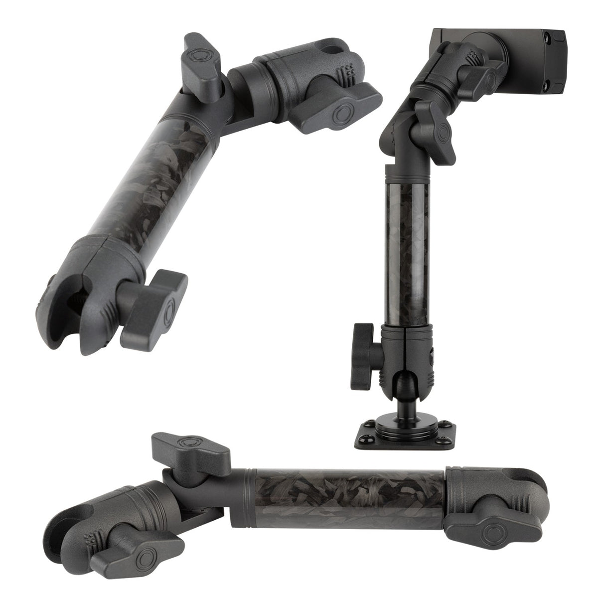 Locking Adjustable Forged Carbon Fiber Mounting Arms with Articulating Joint (various sizes)