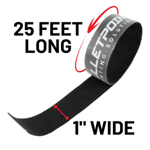 Multi-Purpose Hook and Loop Roll for Organization - 25 Feet Long x 1 Inch Wide