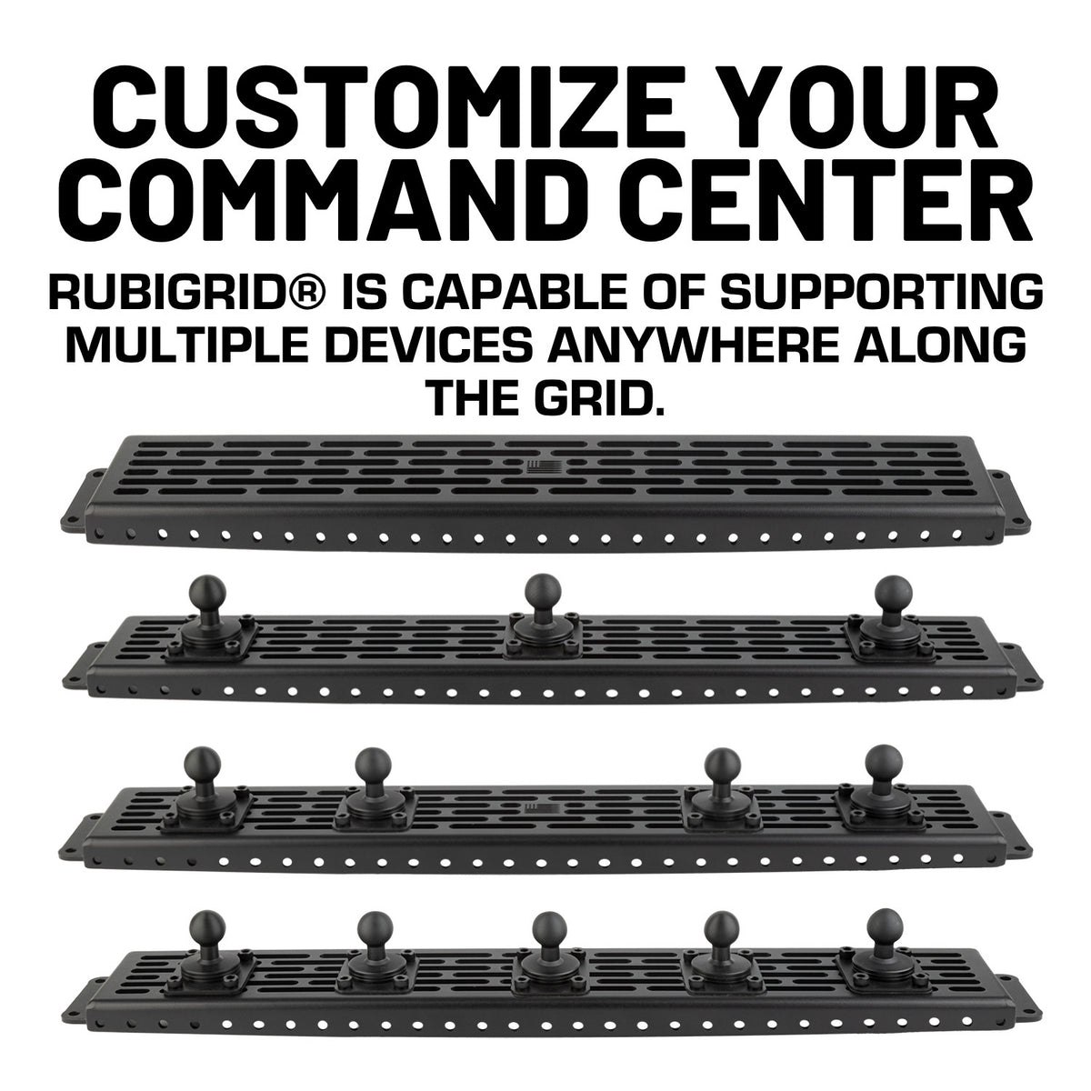 RubiGrid® Overhead Sound Bar Mount compatible with 2018-2023 Jeep Wrangler JL & 2020-2023 Jeep Gladiator