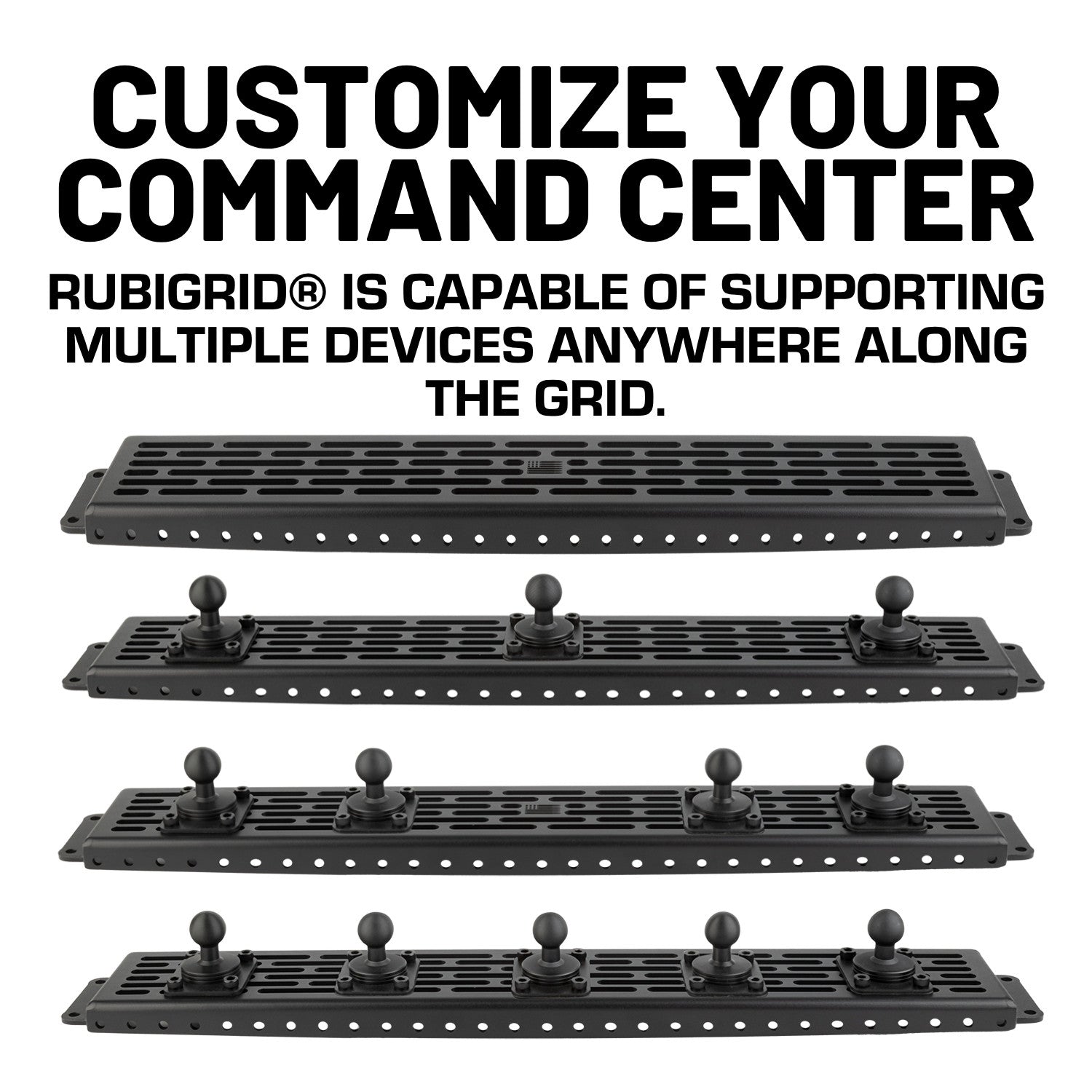 RubiGrid® Overhead Sound Bar Mount compatible with 2018-2023 Jeep Wrangler JL & 2020-2023 Jeep Gladiator