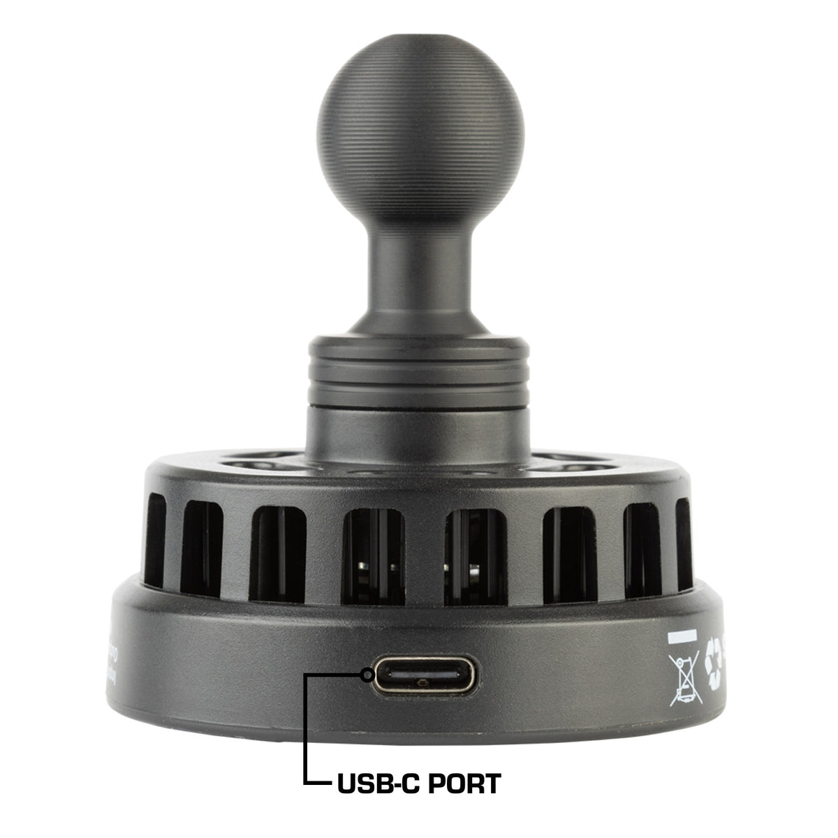 MagSafe-Compatible Wireless Phone Charger with Cooling Fan + 20mm Ball Mount