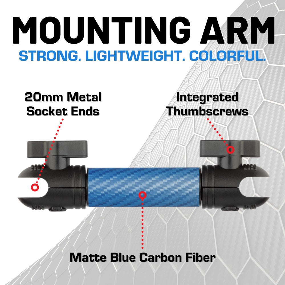 RubiGrid® 2015-2020 Ford F-150 + 2017-2022 F250/F350/450 + 2018-2021 Ford Expedition Dash Mount Phone + Device Holder with Blue Arms