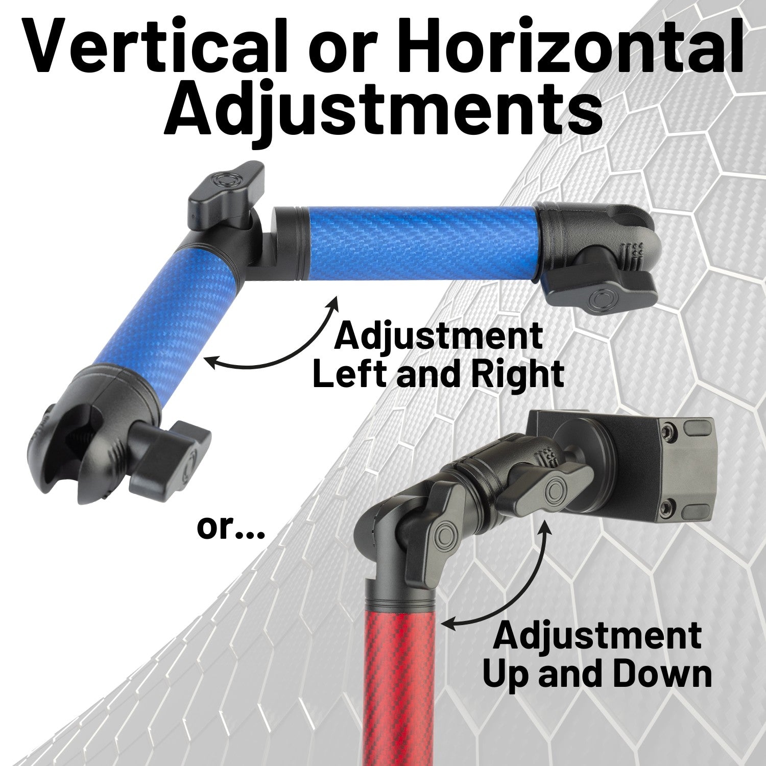 Matte Color Carbon Fiber Adjustable Mounting Arms & Articulating Joint ...