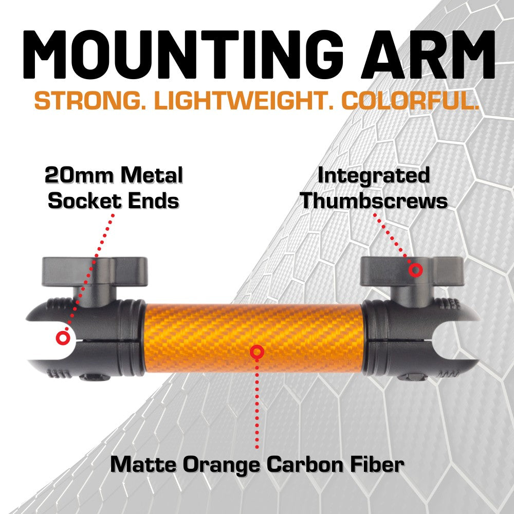 RubiGrid® 2018-2023 Jeep Wrangler JL &amp; 2020-2023 Jeep Gladiator Multi-Device Platform Dash Mount with Orange Arms