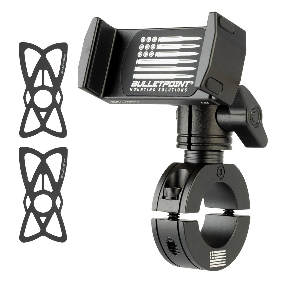 Motorcycle Handlebar Low-Profile Phone Mount - Black Anodized Finish