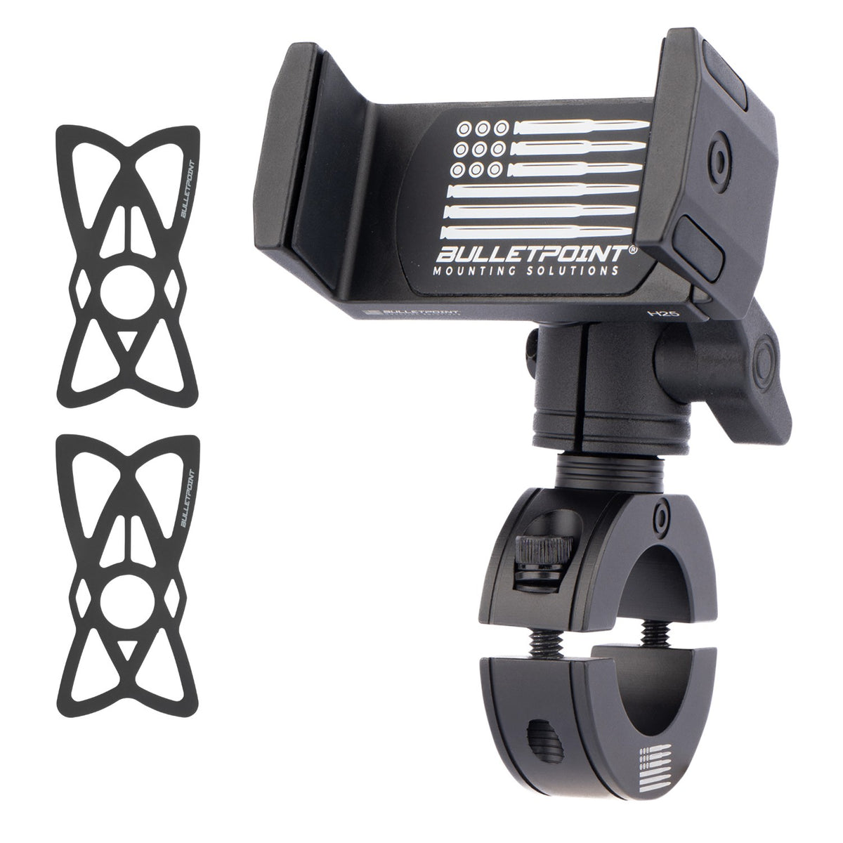 Motorcycle Handlebar Low-Profile Phone Mount - Black Anodized Finish