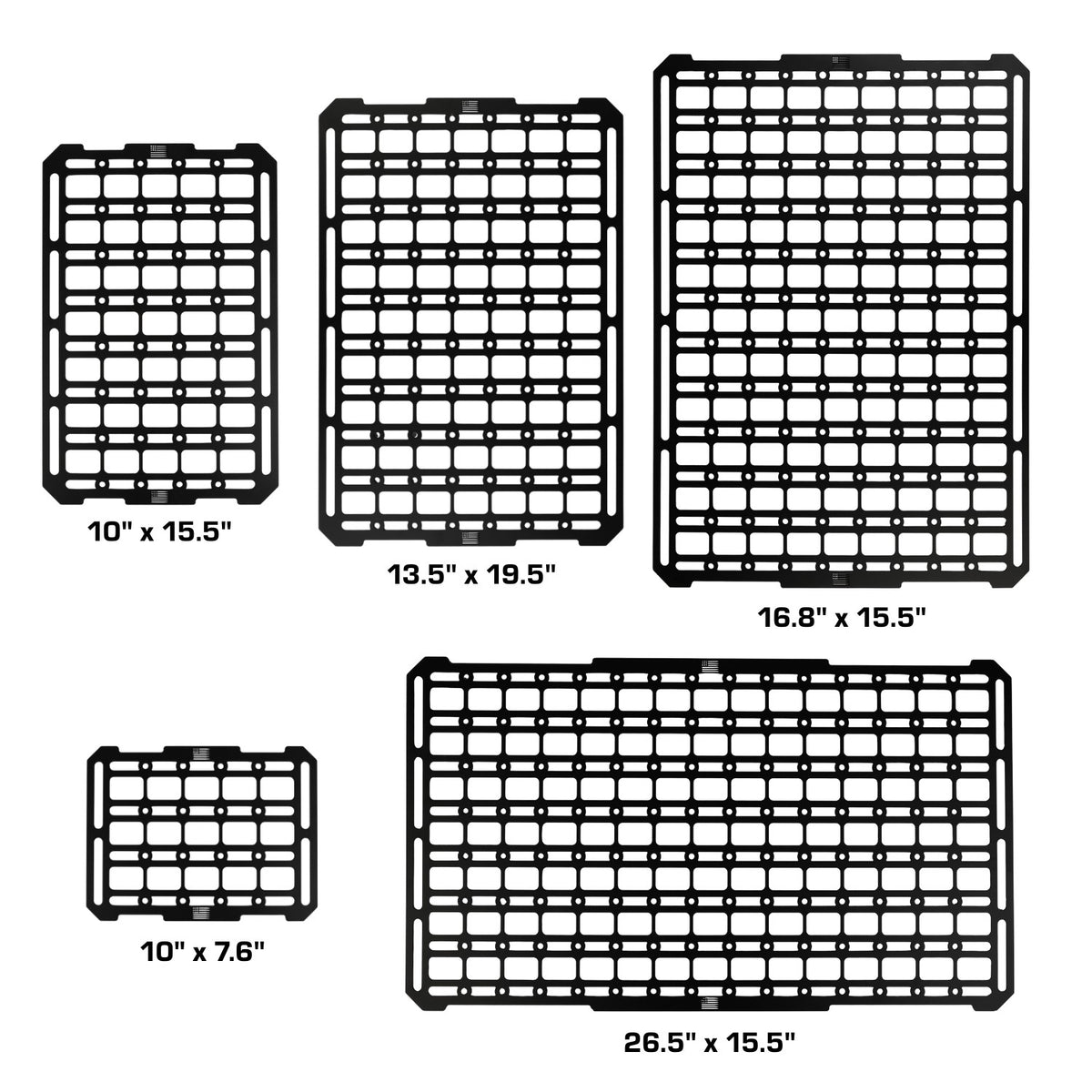 Universal Stainless Steel MOLLE Panels for Gear Storage - Various Sizes