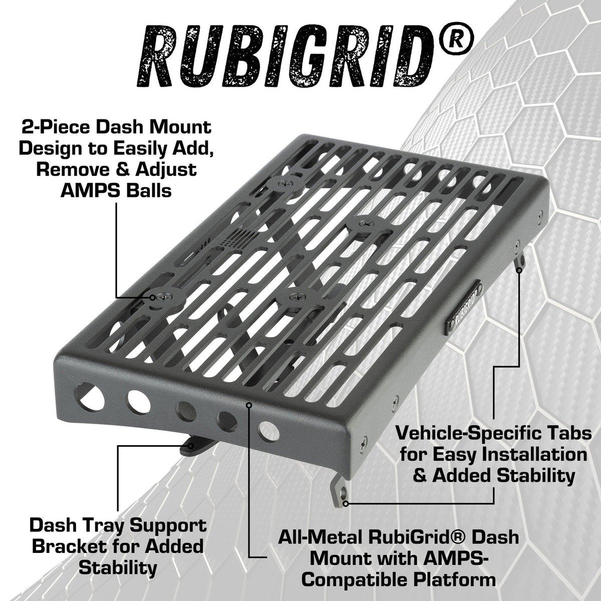 RubiGrid® 2015-2022 Chevrolet Colorado &amp; GMC Canyon Dash Mount Phone Holder