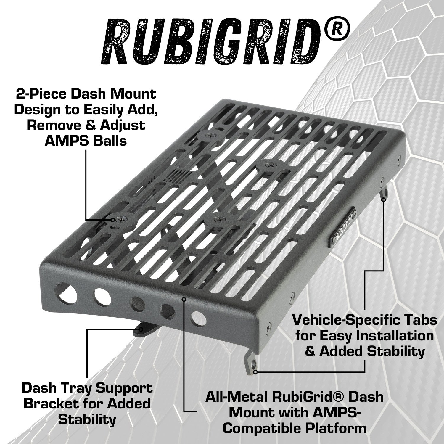 RubiGrid® 2015-2022 Chevrolet Colorado & GMC Canyon Dash Mount Phone Holder