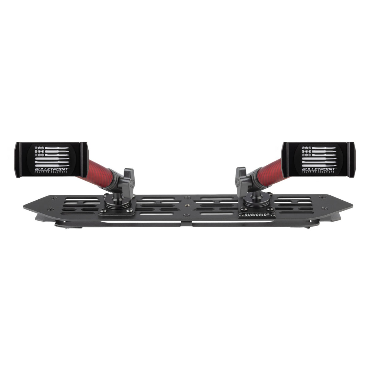 RubiGrid® 2018-2023 Jeep Wrangler JL &amp; 2020-2023 Jeep Gladiator Multi-Device Platform Dash Mount with Red Arms