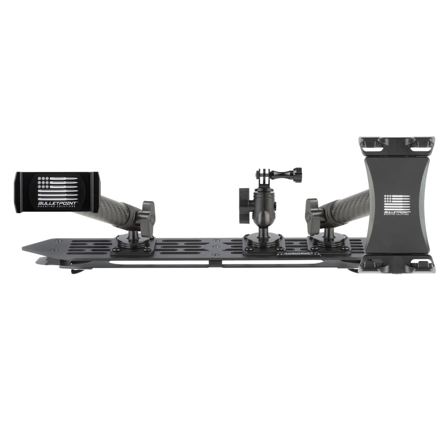 RubiGrid® 2018-2023 Jeep Wrangler JL & 2020-2023 Jeep Gladiator Multi-Device Platform Dash Mount with Black Arms