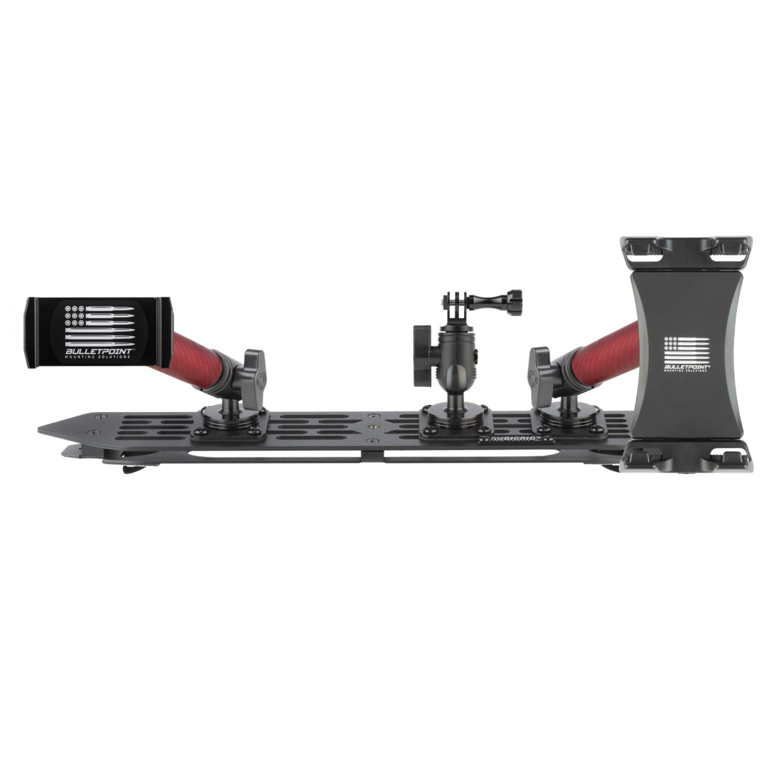 RubiGrid® 2018-2023 Jeep Wrangler JL & 2020-2023 Jeep Gladiator Multi-Device Platform Dash Mount with Red Arms