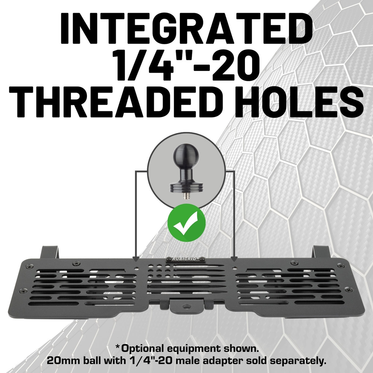 RubiGrid® 2021+ Ford Bronco Accessory Ready Multi-Device Dash Mount Phone Holder