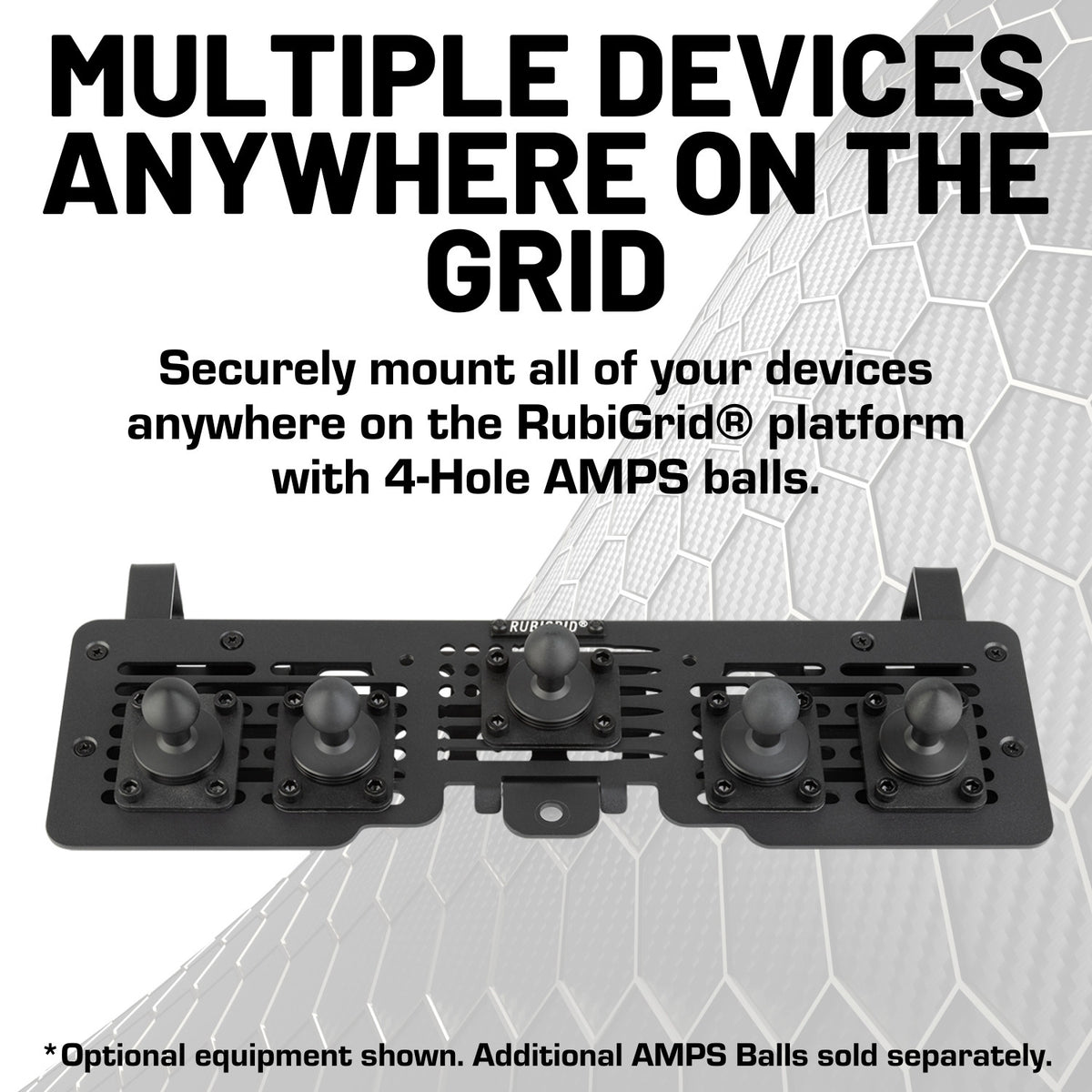 RubiGrid® 2021+ Ford Bronco Accessory Ready Multi-Device Dash Mount Phone Holder