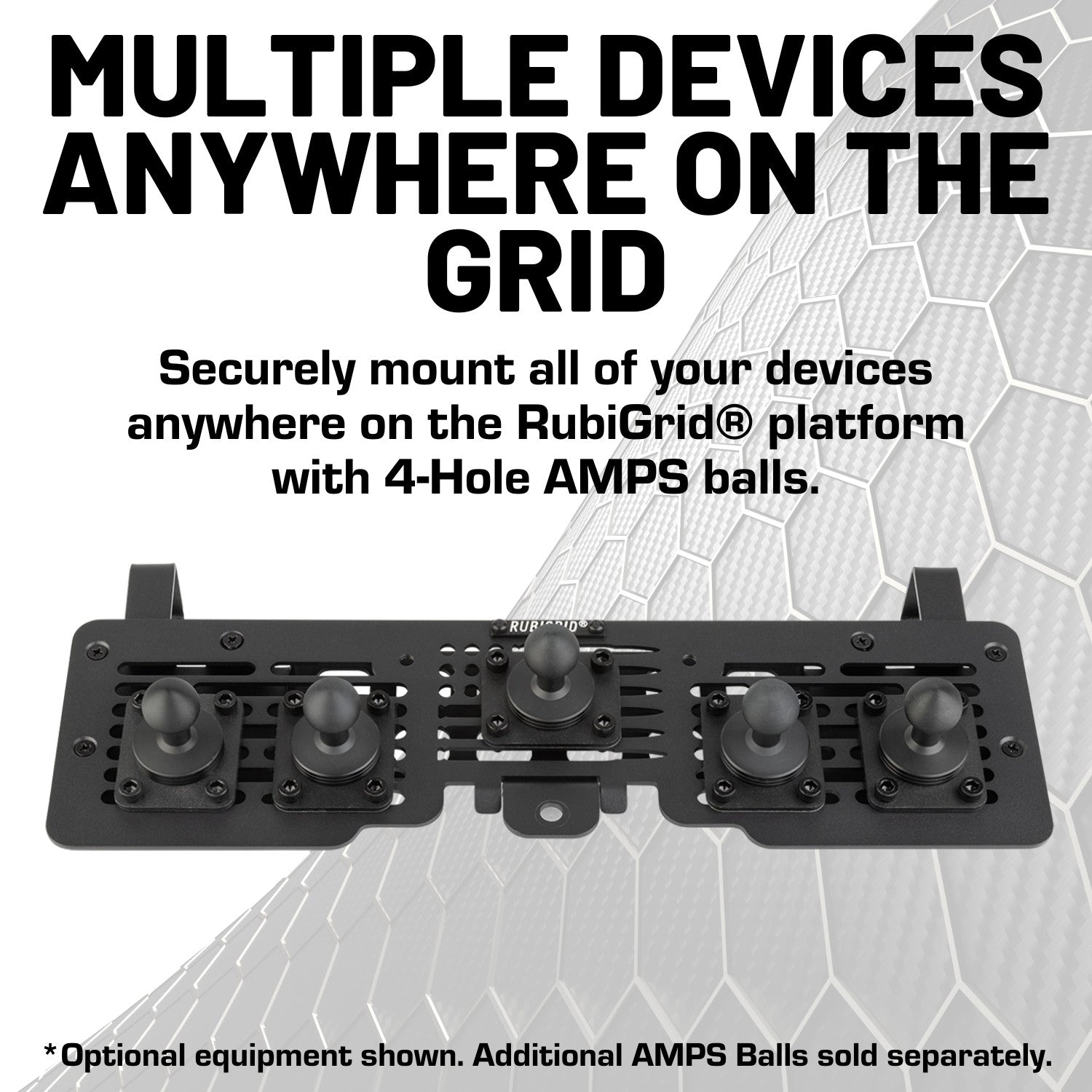 RubiGrid® 2021+ Ford Bronco Accessory Ready Multi-Device Dash Mount Phone Holder