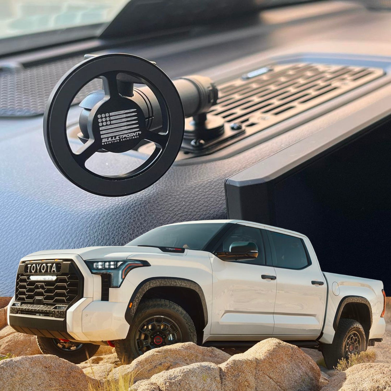 RubiGrid® 2022+ Toyota Tundra & 2023+ Toyota Sequoia Dash Mount Phone + Device Holder