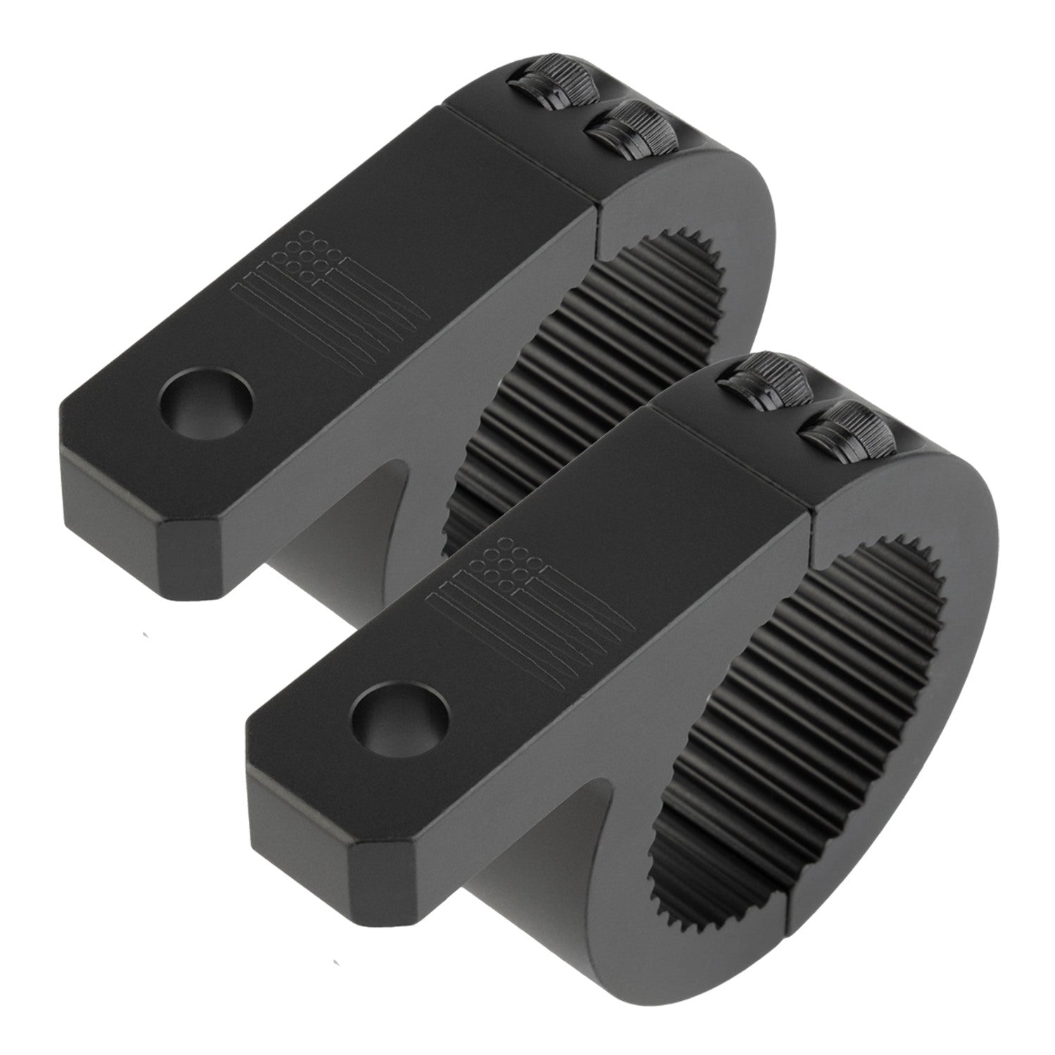 CNC Aluminum Universal Roll Bar Light Mounts (Pair) with Bushings for Various Bar Sizes