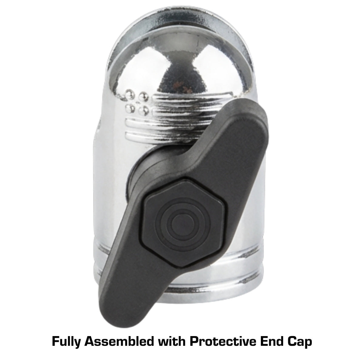 Pair of Chrome Anti-Theft 20mm Connector Ends - Tamper-Proof Security for Device Holders