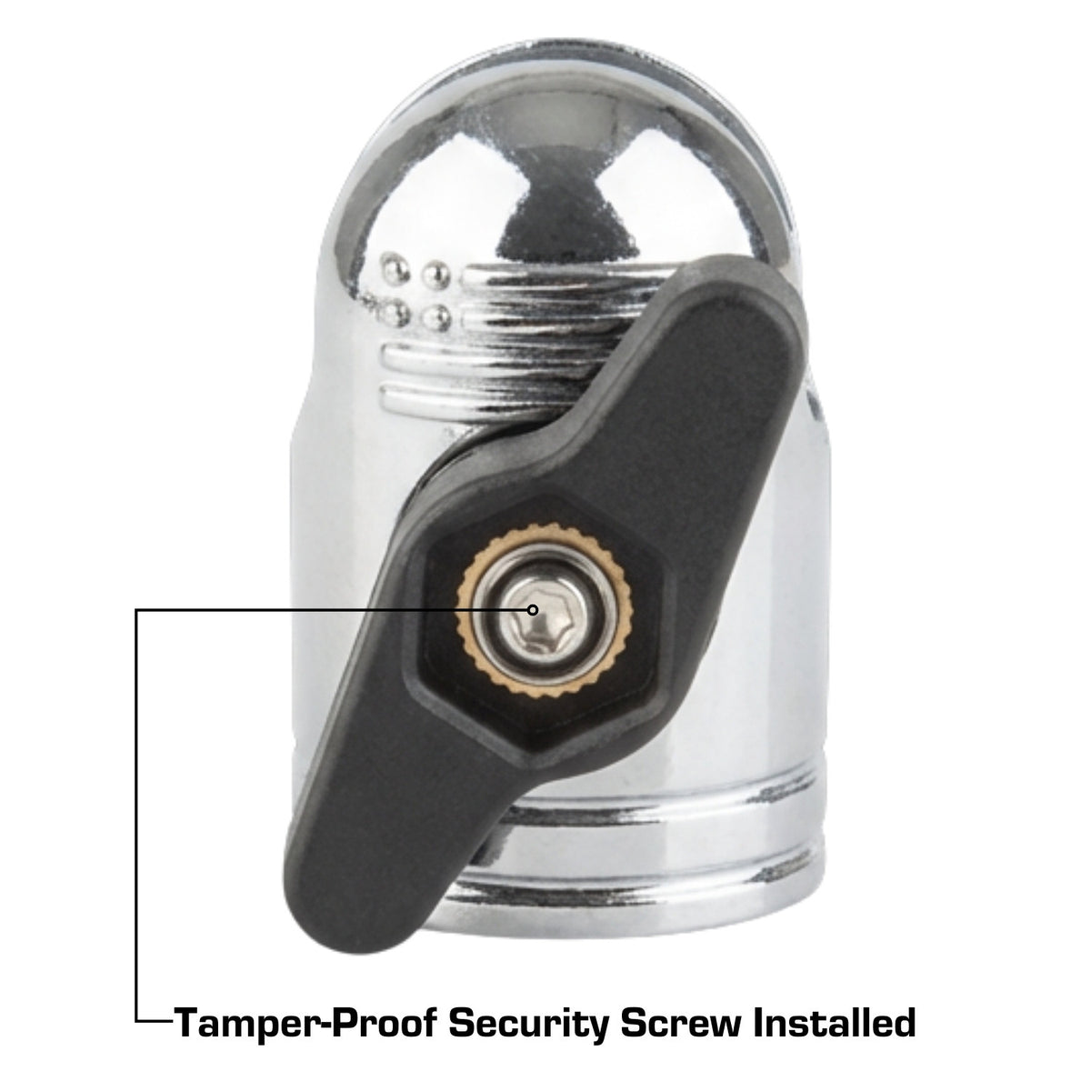 Pair of Chrome Anti-Theft 20mm Connector Ends - Tamper-Proof Security for Device Holders