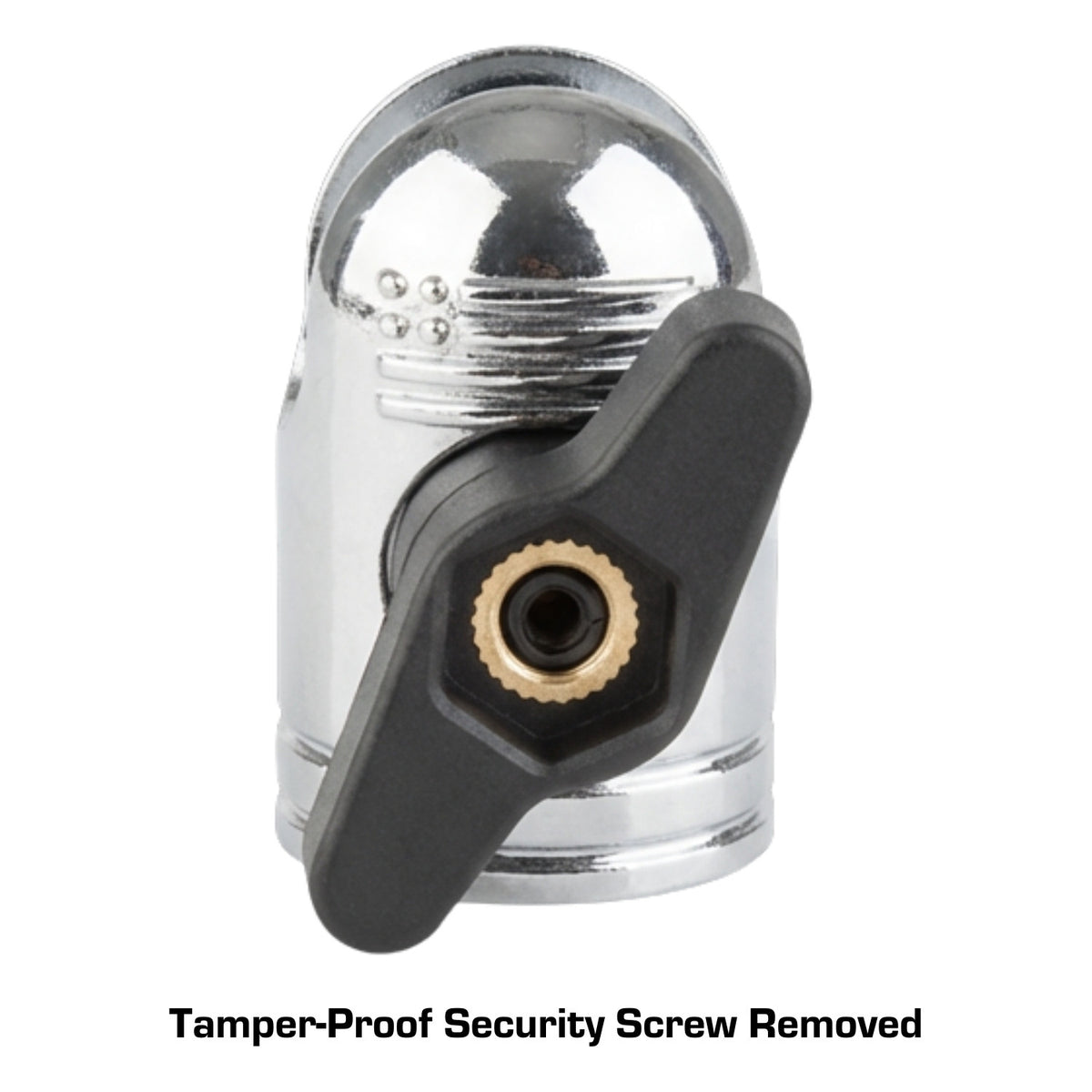 Pair of Chrome Anti-Theft 20mm Connector Ends - Tamper-Proof Security for Device Holders