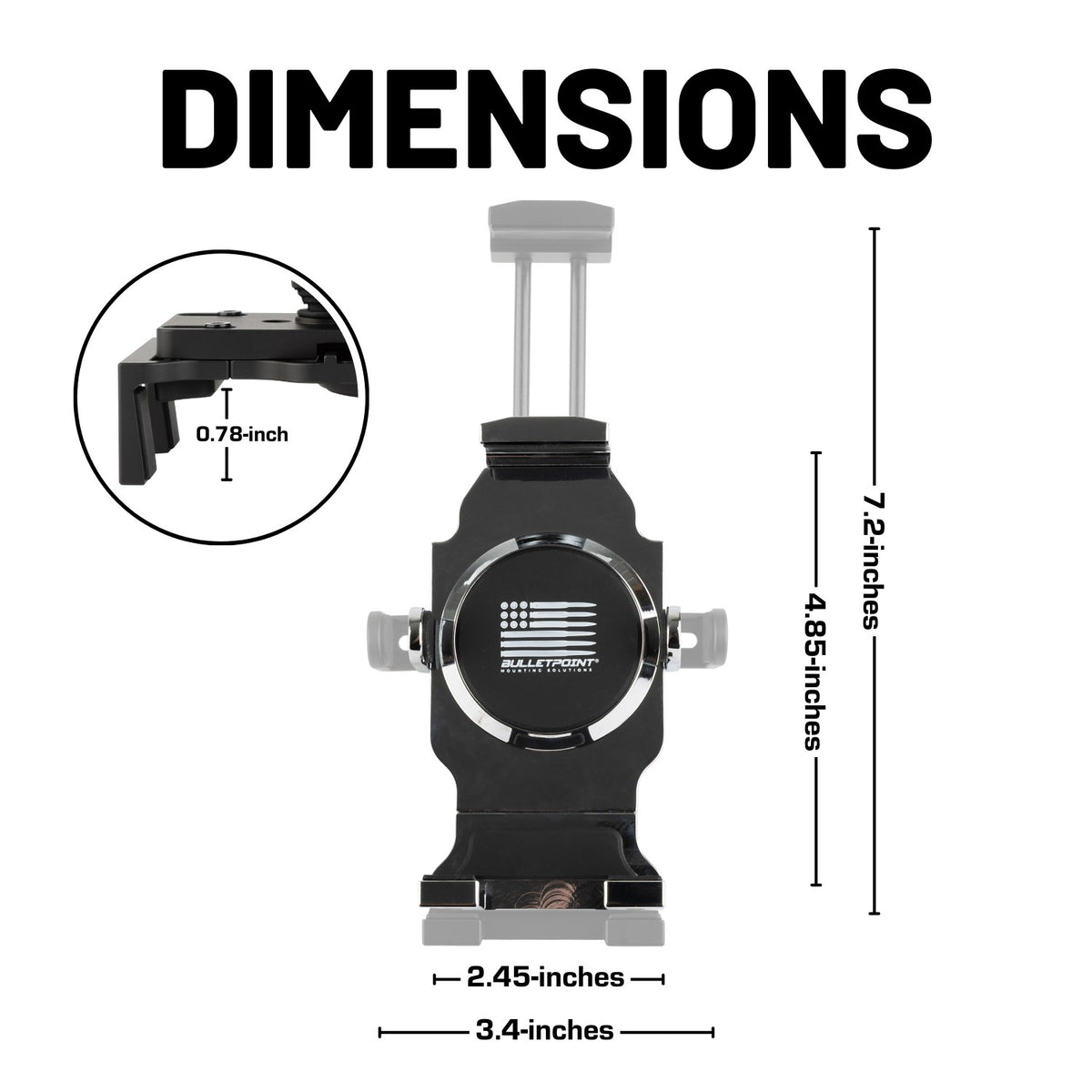 Chrome Anti-Vibration Universal Spring-Loaded Phone Holder with 20mm Connector Nubby Edition
