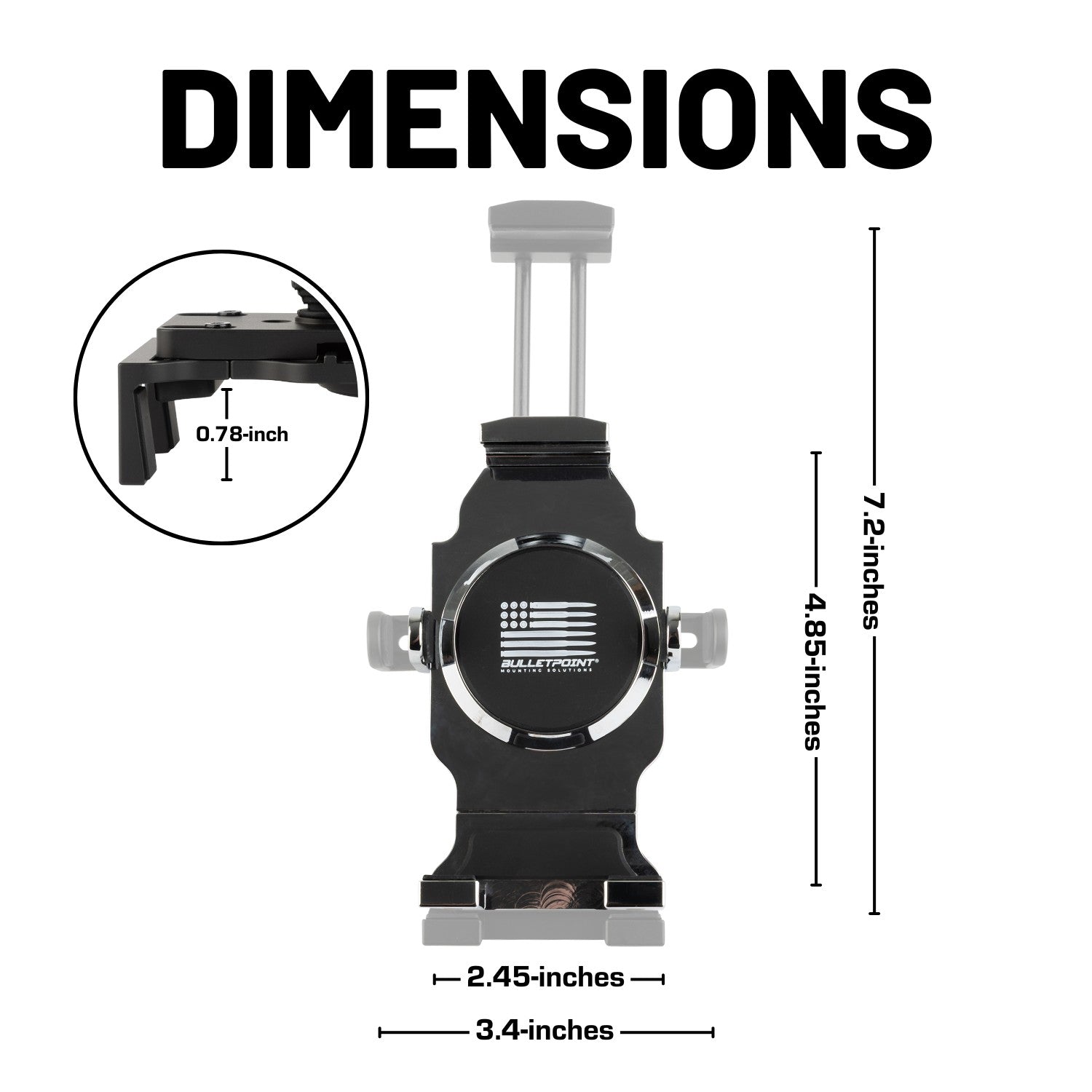 Chrome Anti-Vibration Universal Spring-Loaded Phone Holder with 20mm Connector Nubby Edition