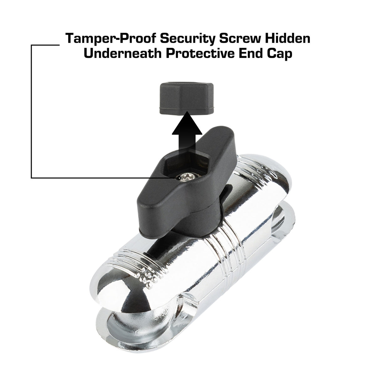 Chrome Micro Mounting Arm with Dual 20mm Connector Ends &amp; Anti-Theft Screw