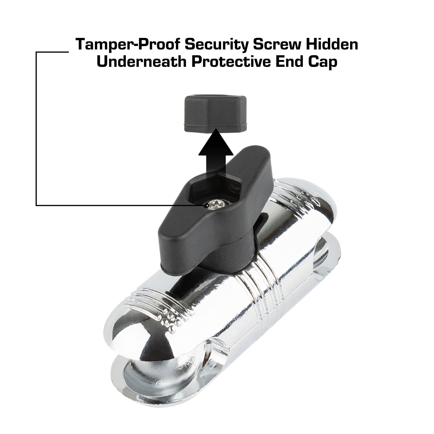 Chrome Micro Mounting Arm with Dual 20mm Connector Ends & Anti-Theft Screw