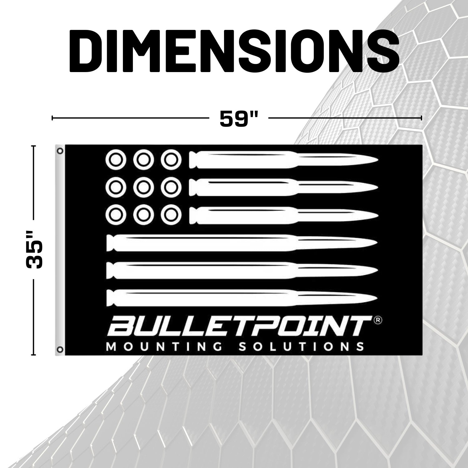 Bulletpoint Mounting Solutions Oversized Flag - Double Sided 59" x 35"
