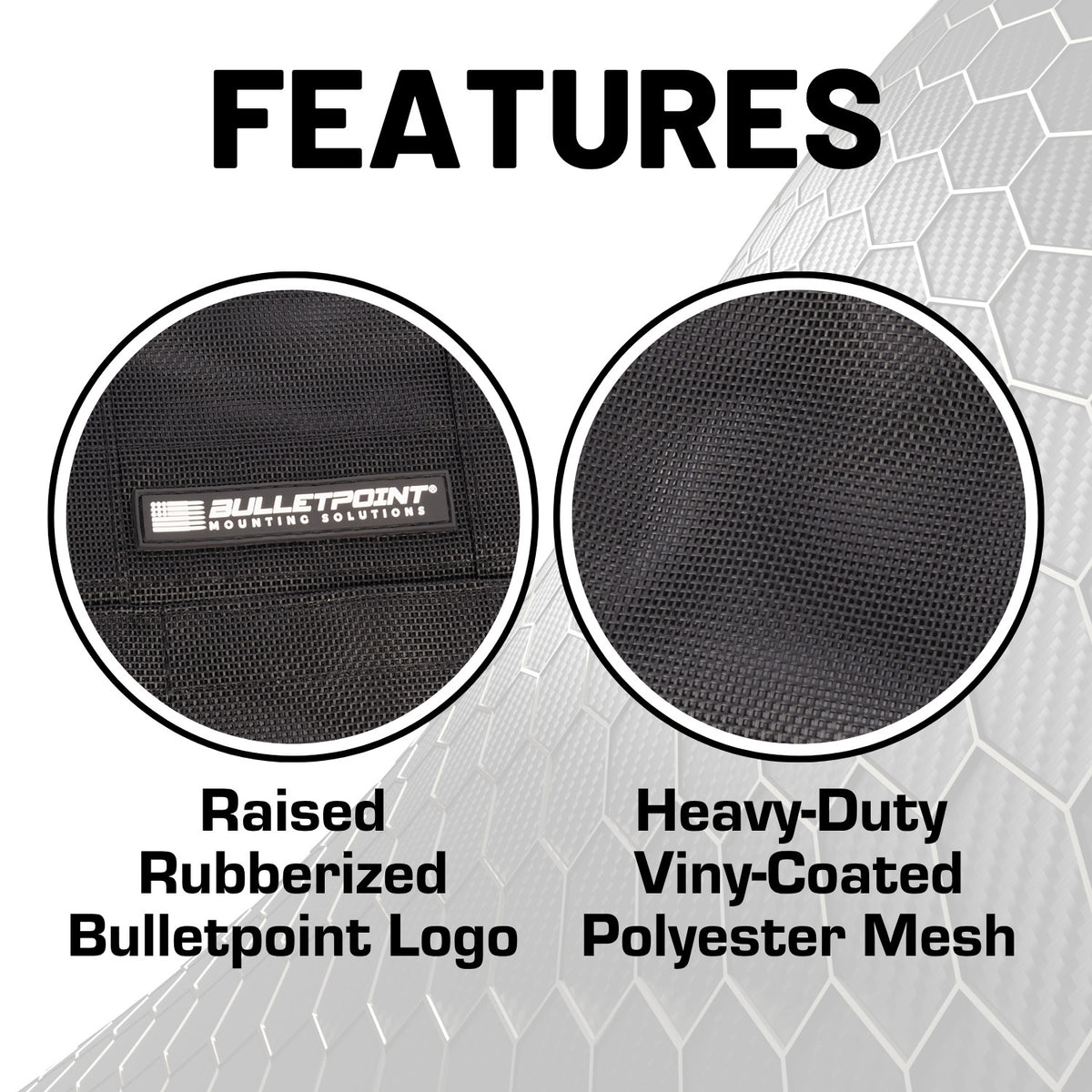 Bulletpoint Multi-Purpose Grab Bar Mesh Storage Bag with Hook &amp; Loop Fastener