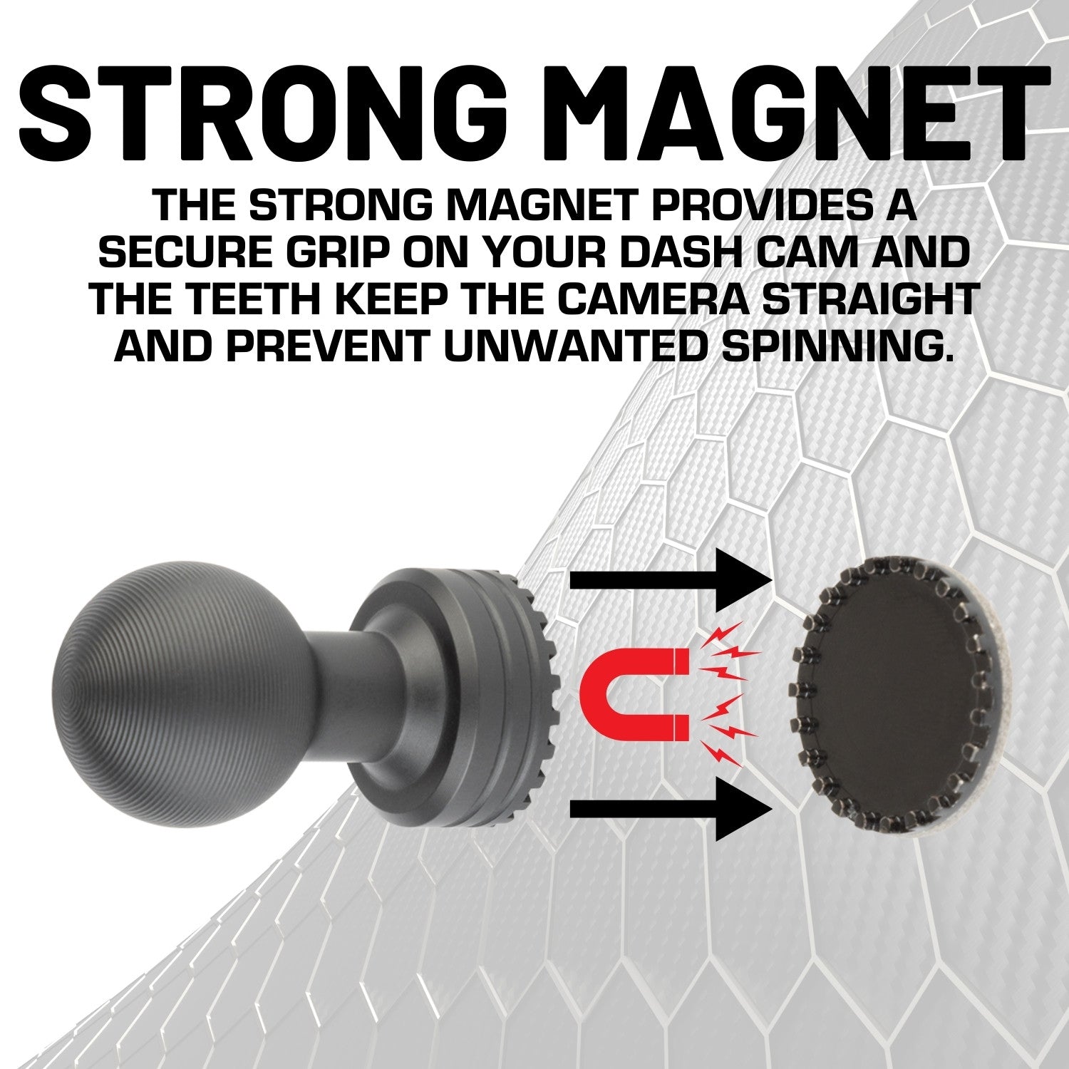 Magnetic Dash Camera Adapter with 20mm Ball Mount