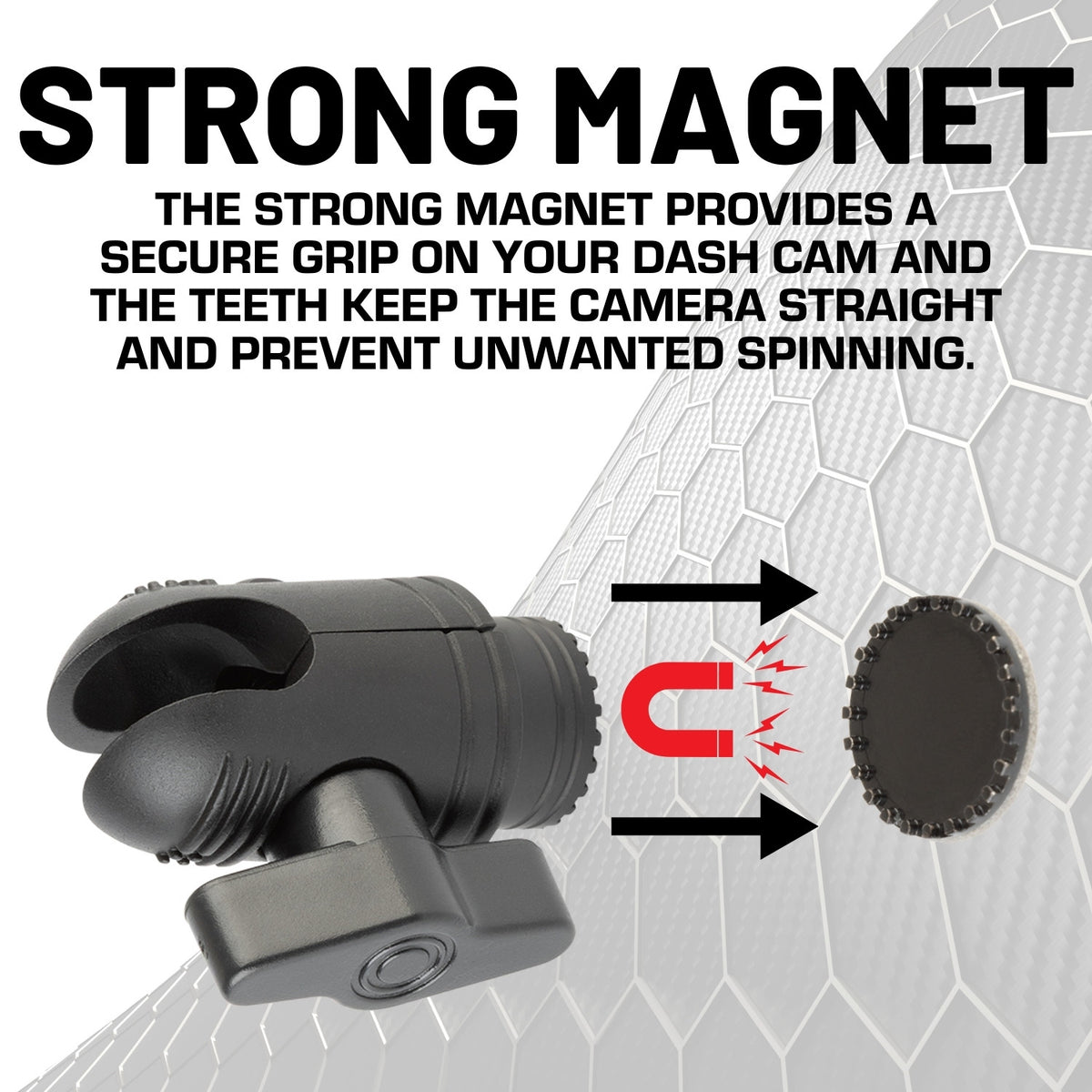 Magnetic Dash Camera Adapter with 20mm Connector End Nubby Edition