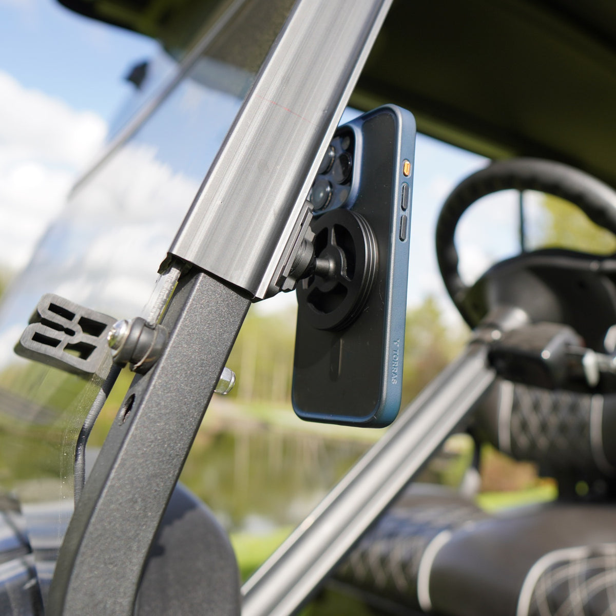 Universal CNC Aluminum Magnetic MagSafe Phone Holder for Golf Carts, Gym Equipment & Metal Surfaces